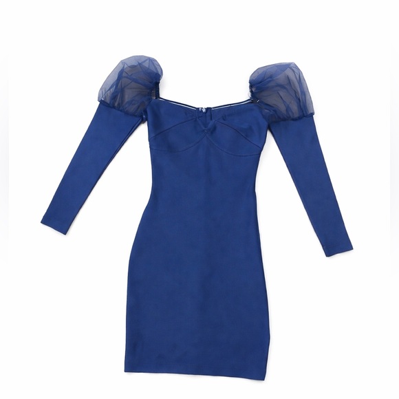 NEW Missguided Bandage Bodycon Navy Royal  Blue Mini Formal Event Dress Sz 2 - Picture 2 of 7